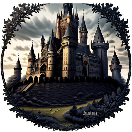 Set of fantasy gothic dark castle isometric icons Medieval casual juicyの素材