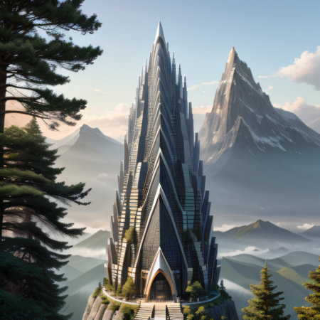 Concept of a modern skyscraper in theの素材