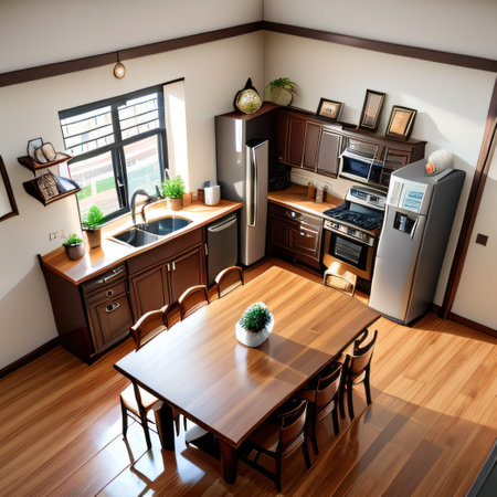 of isometric house with all rooms and furnitureの素材
