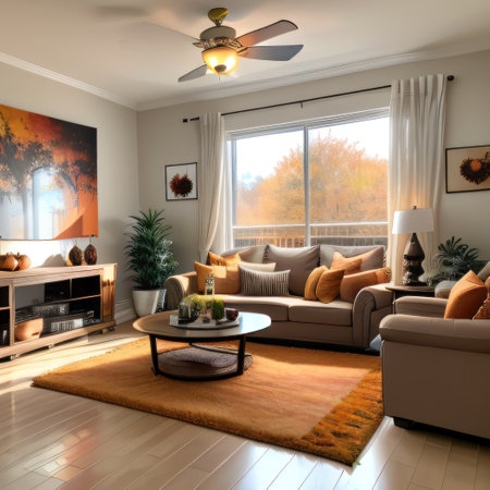 Living room decorated for digital artの素材