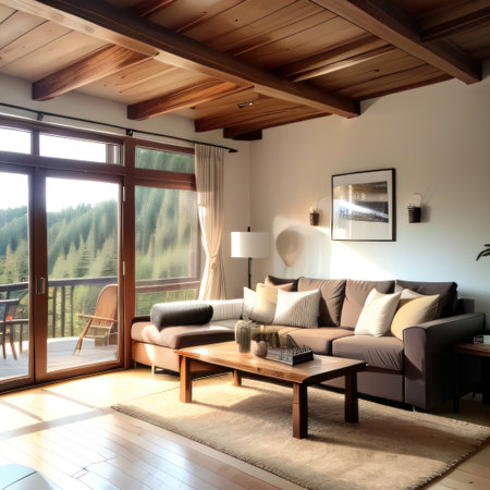beautiful living room scandinavian boho brown nature color scheme interiorの素材
