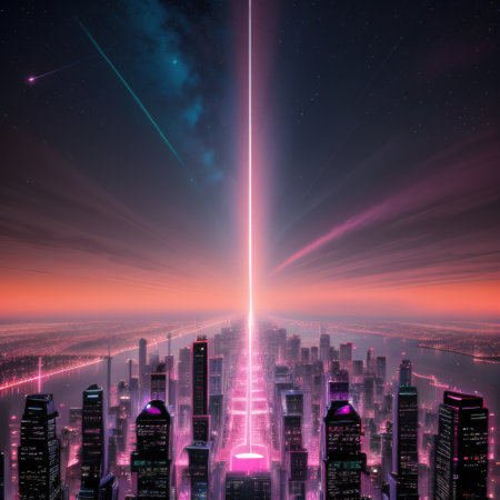 Neon pink Skyscrapers with pinkの素材
