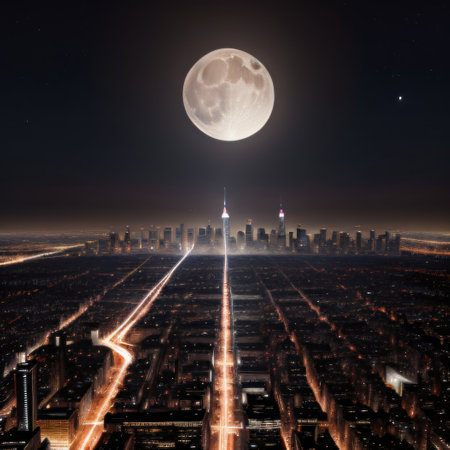 Concept of a city skyline at nightの素材