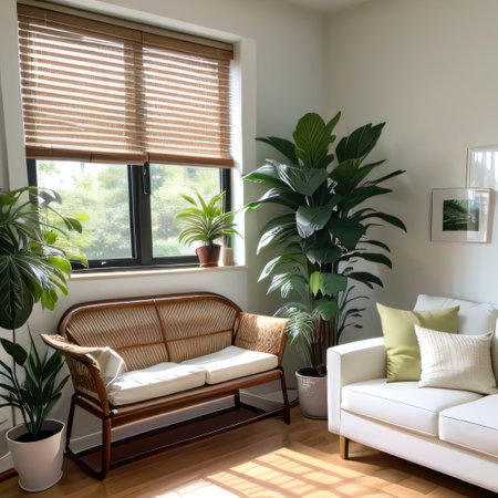 Wooden desk and metal wire chair near green Interior design of modernの素材