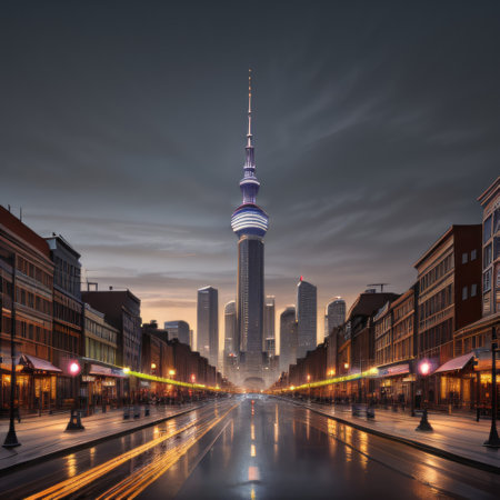 Digital of a city withの素材