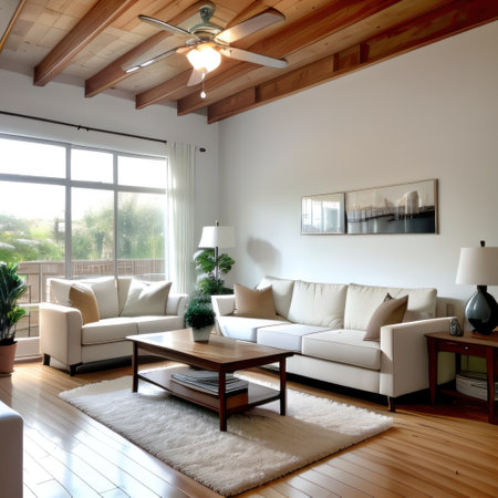 White couch over concrete wall living room Elegant homeの素材
