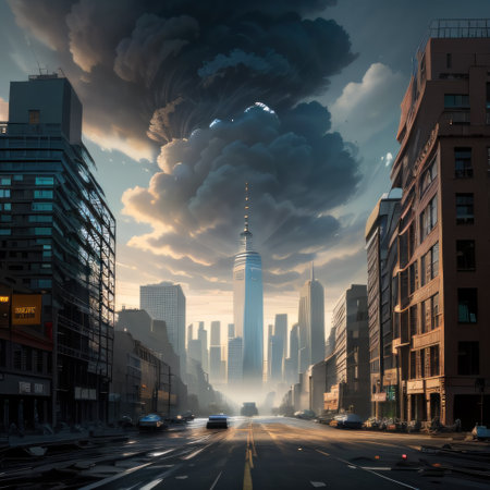 Bank skyscraper collapsingの素材