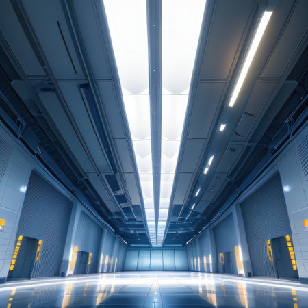 Futuristic empty stand for modern future background technologyの素材