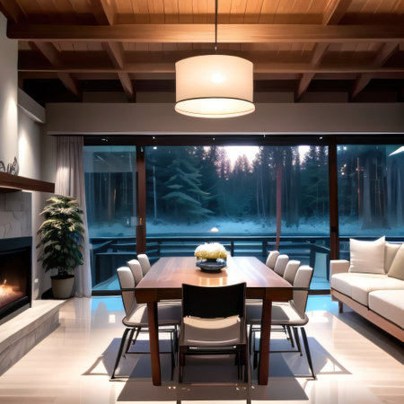 Ultra Modern Residential Living Interior with White LeatFurniture andの素材
