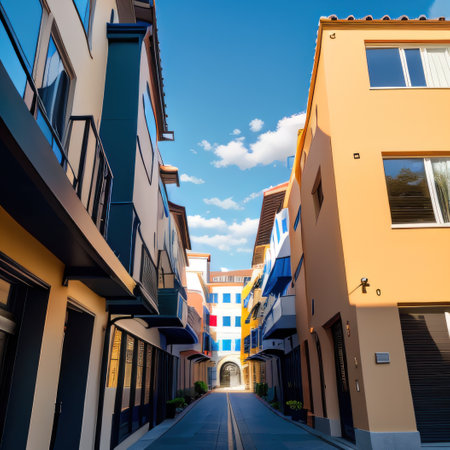 A minimalistic beautiful vivid colors neo fauvist architecture withの素材