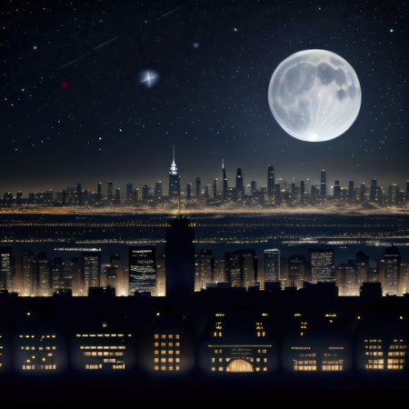 Paper papercraft christmas xmas skyline cityscape on dark blue navyの素材