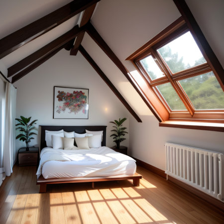 interior bedroom with a loft styleの素材