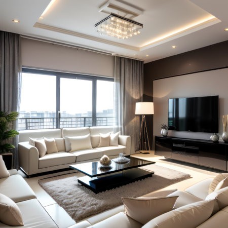 The stylish interior of the living room with luxury a Modern a conceptの素材