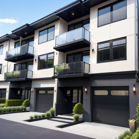 Modern modular private black Residential architecture Background for ofの素材