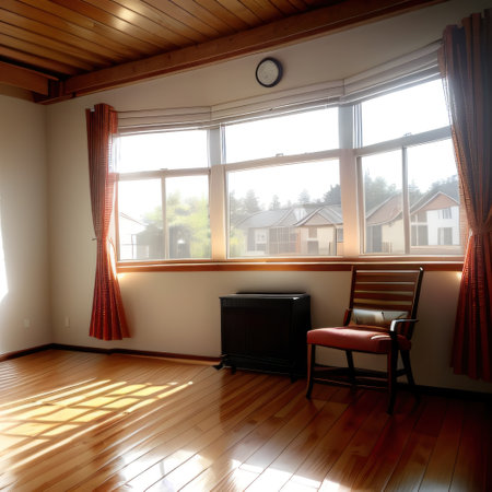 Sun flooded bright living roomの素材