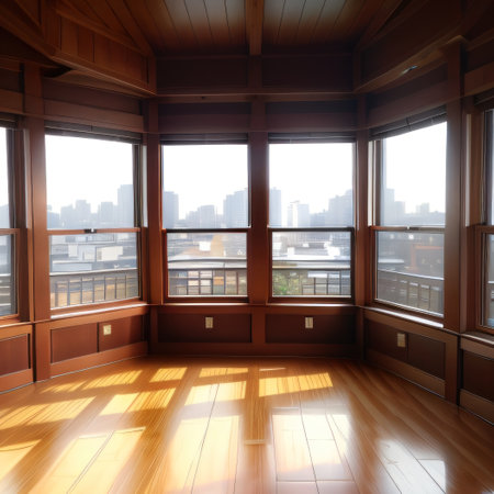 Sun flooded bright living roomの素材