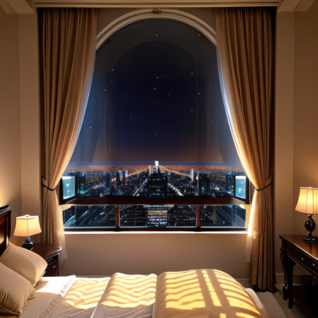 Luxury penthouse bedroom atの素材