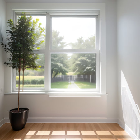 Photo of a modern white house with abundant natural lightの素材