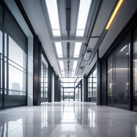 abstract futuristic architecture with empty floor for presentationの素材