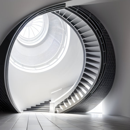 Rounded architecture of Curvilinear Modern minimalistic geometric Artの素材