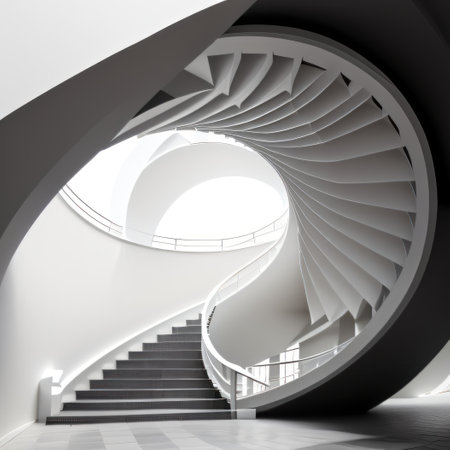 Rounded architecture of Curvilinear Modern minimalistic geometric Artの素材