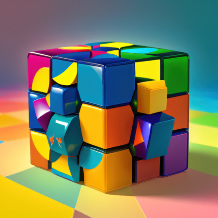 Abstract and colorful cubes shape a lot of colorfulの素材