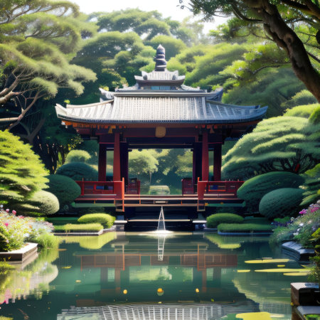 pavilion in the gardenの素材