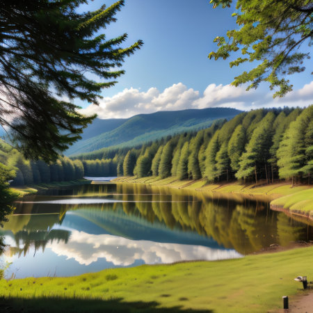 Forest lake Generate Aiの素材