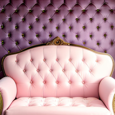 light pastel pink diamond tufted upholstery backgroundの素材