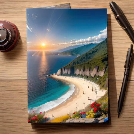 tourism hiking in the campfire by the sea or in the unforgettable newの素材