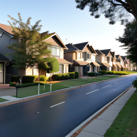 Suburb Suburban Street Withの素材