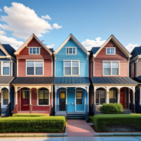 Texture cityscape of colored houses withの素材