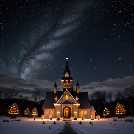 Church Floating in Starry Outerの素材