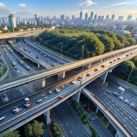 Thai city traffic on theの素材