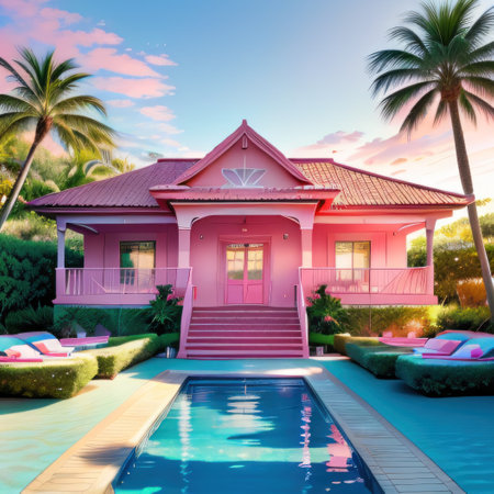 Pink Dream house in Malibuの素材