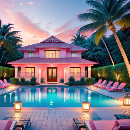 Pink Dream house in Malibuの素材