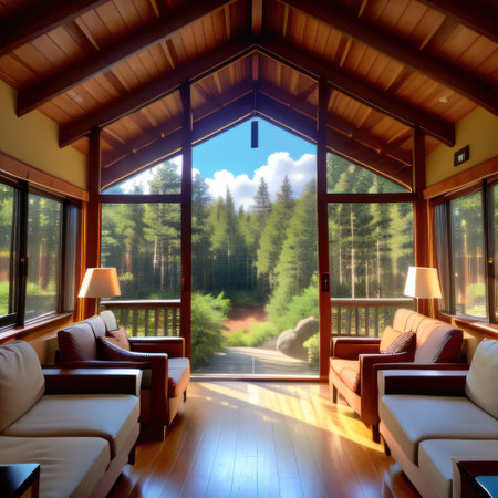 Glade Living Room with enchanted forest mythical and a Mythical forestの素材