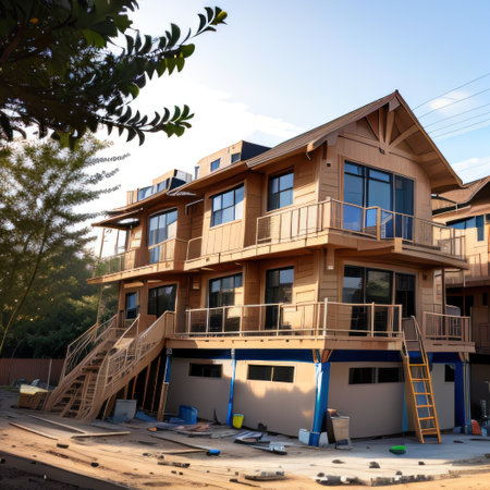 Skilled Builders Crafting Homes in Daylightの素材