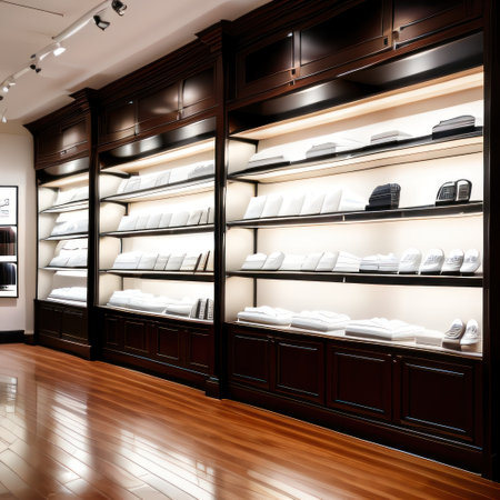 Modern fashionable brand interior of men clothing shop store insideの素材
