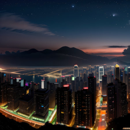 The night view of theの素材