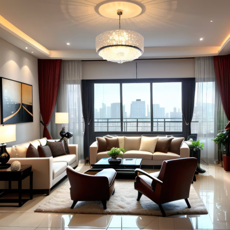 Modern interior design of luxury apartment living room latest designの素材