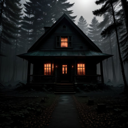 Scary house in mysterious horror forestの素材