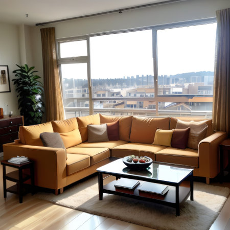 modern living room with fireplaceの素材