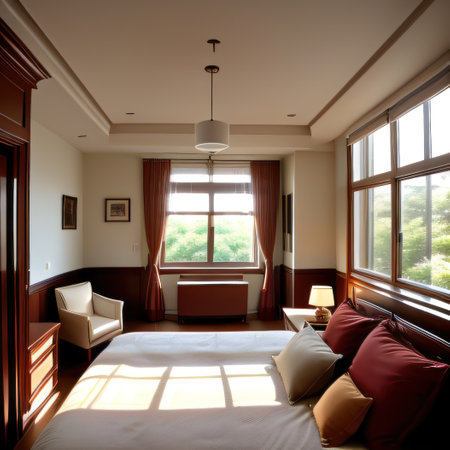 interior of a bedroomの素材