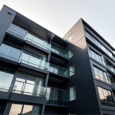 Urban architecture photography in a minimalist concept with geometricの素材