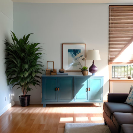 Blank powder blue cement curve counter podium with soft beautiful dappledの素材