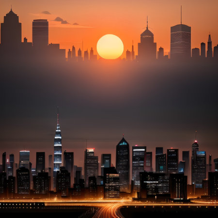 abstract city skylineの素材