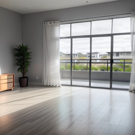 empty modern living room interior with grey concrete wall mock up inの素材
