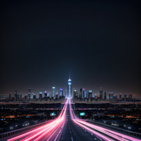 City skyline Urban landscapeの素材