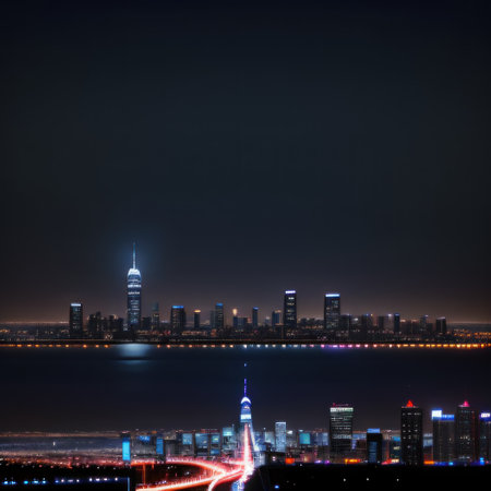 City skyline Urban landscapeの素材